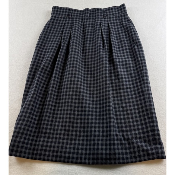 Jones New York Dresses & Skirts - Vtg Jones New York Pencil Skirt 8 Midi Wool Checked Fully Lined Office Career